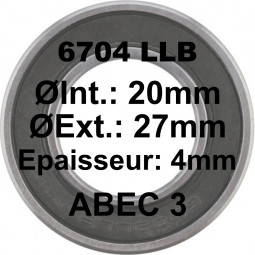 6704 LLB 20x27x4 Bearing C3