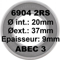 Roulement 6904 2RS 20x37x9 C3